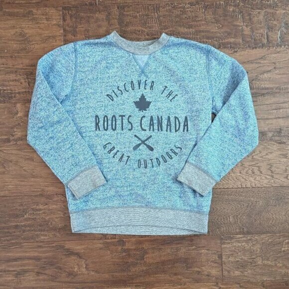 Roots Other - Roots Kids Sweatshirt Discover the Great Outdoors Blue L